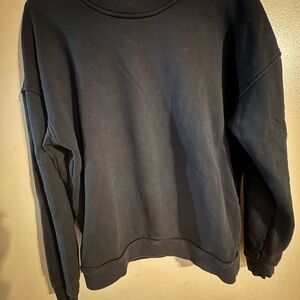 Reformation Black Crewneck Sweatshirt XS | Organic Cotton Minimalist Staple